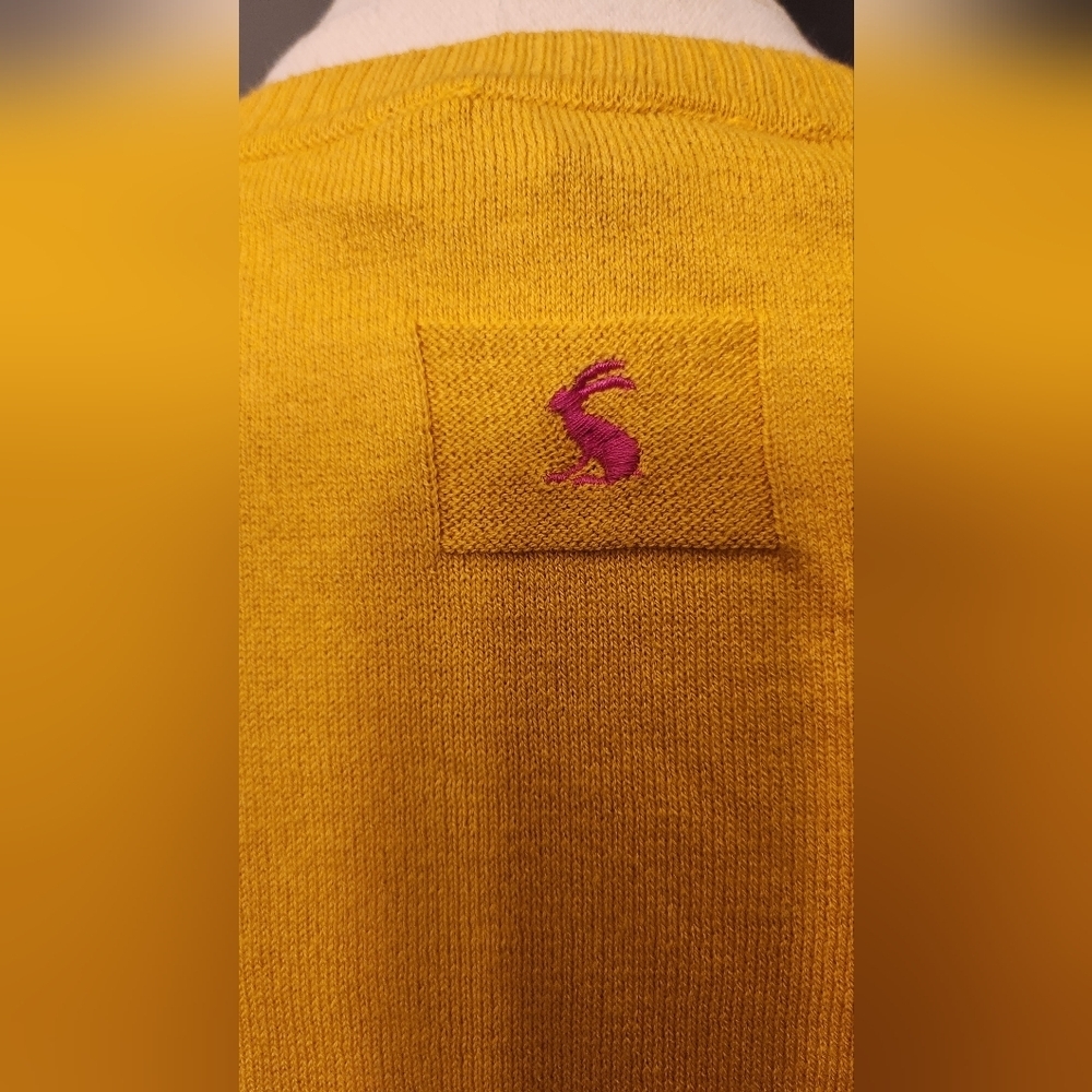 Joules Mustard Sweater with Dog Motif - Picture 10 of 16